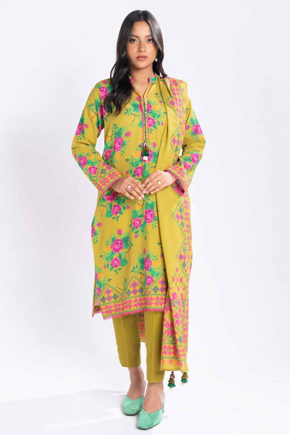 Alkaram 3 piece lawn Suit