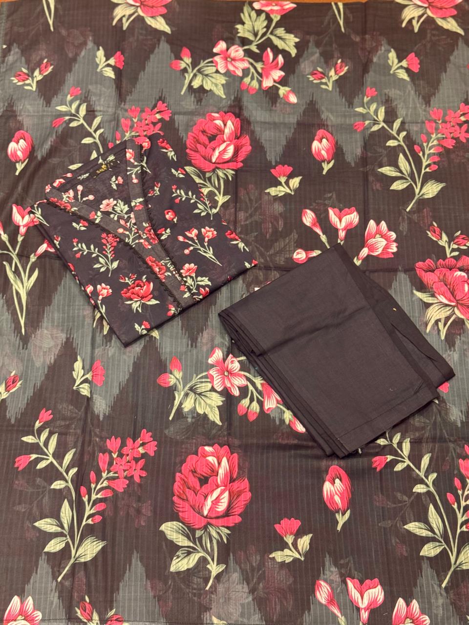 Bin Saeed 3-PC Stitched lawn Suit