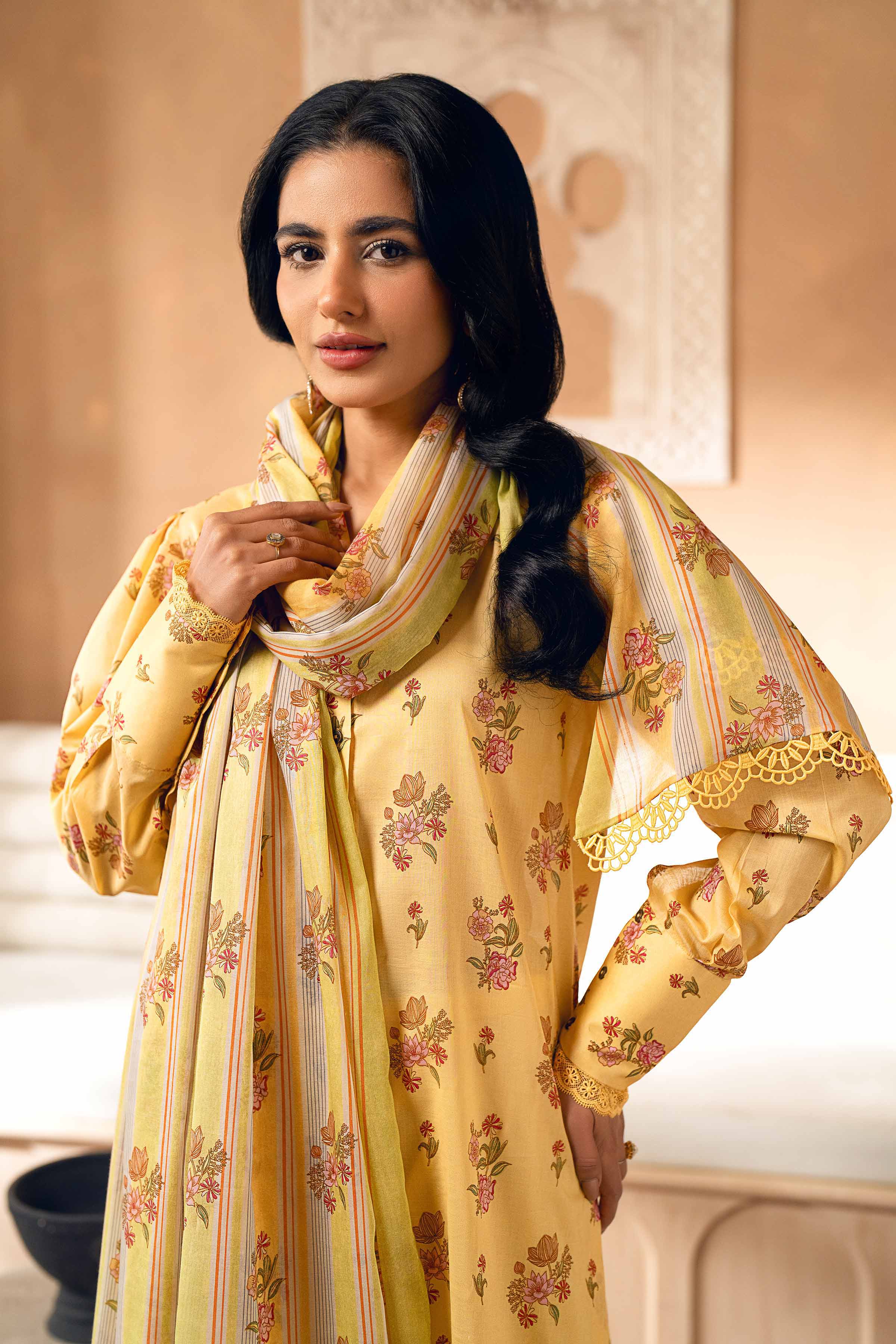 Nishat Linen 3 Piece - Printed Loose Fabric