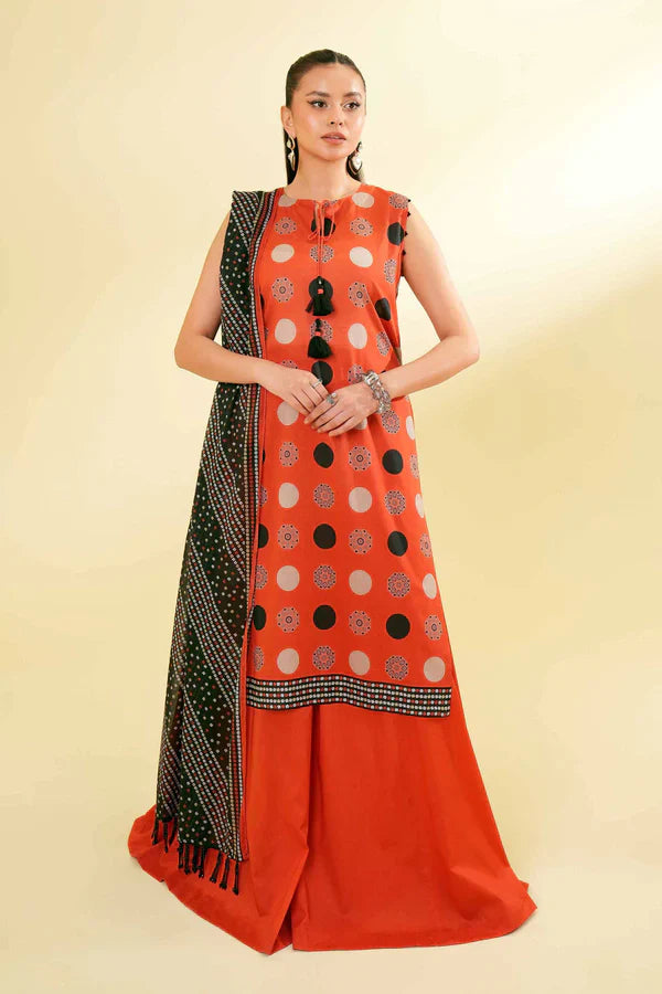 Nishat unstitched 3 Piece - Printed Suit