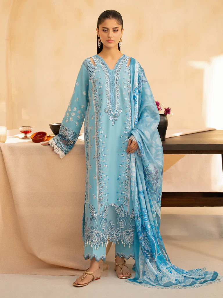 3 piece embroidered lawn Suit