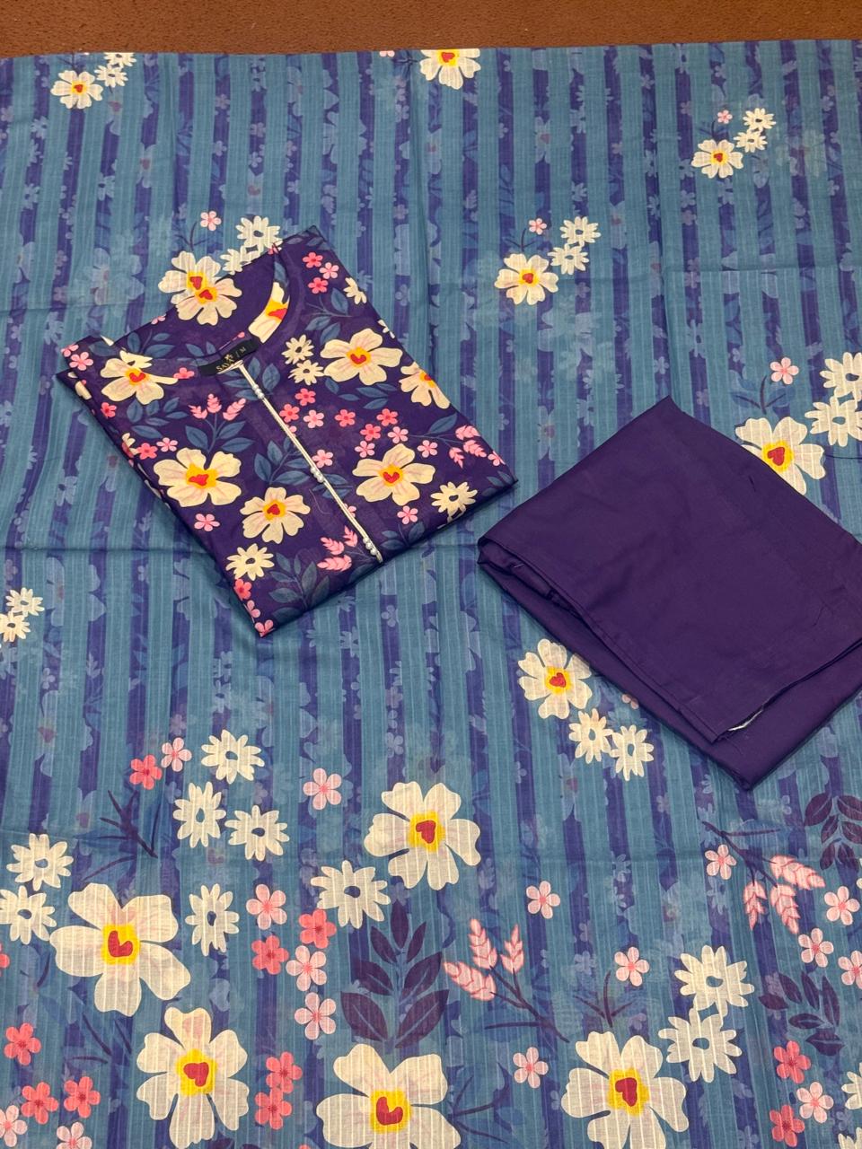 Saya 3-PC Stitched lawn Suit