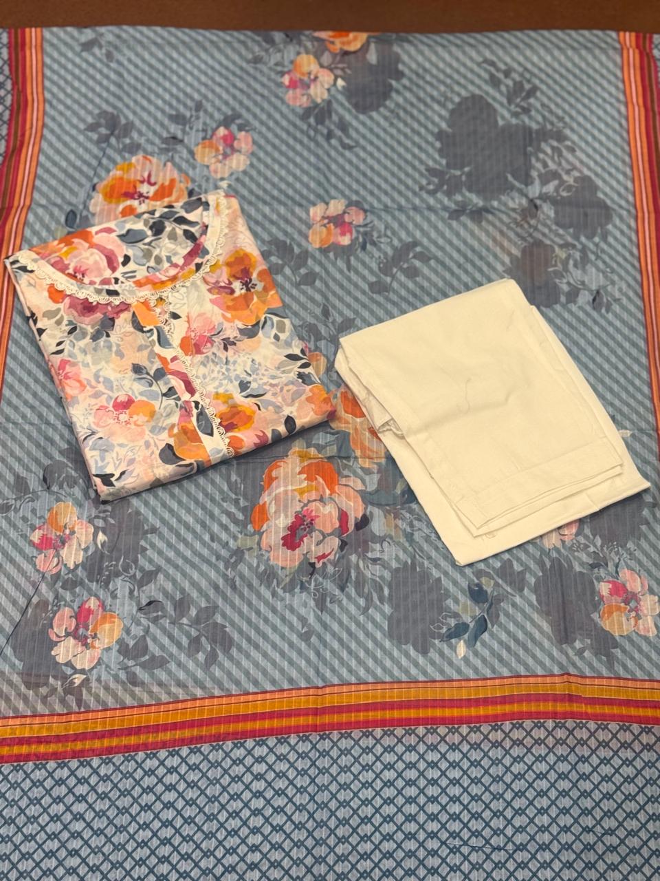 Saya 3-PC Stitched lawn Suit
