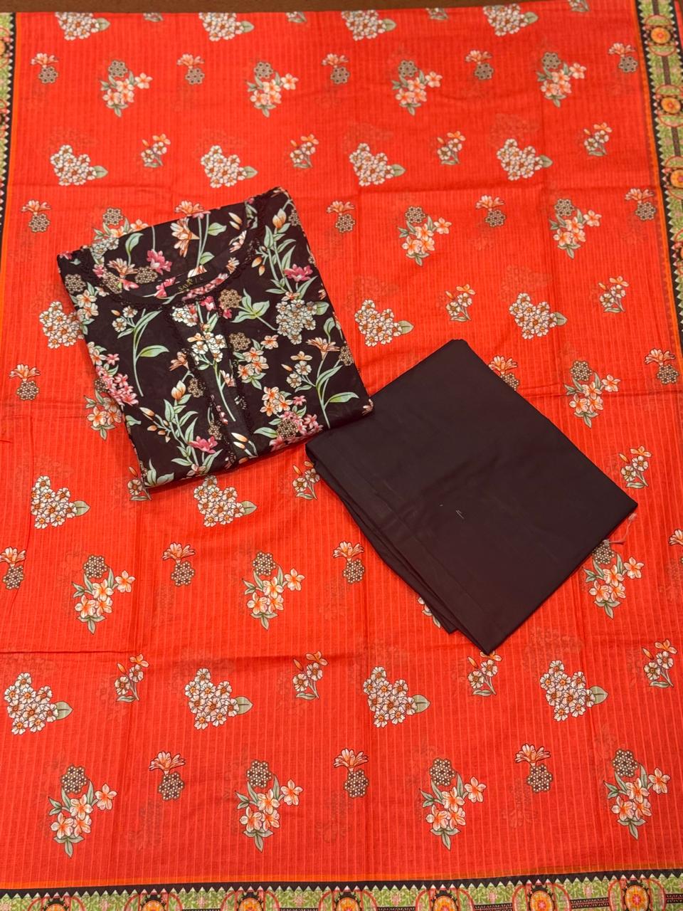 Saya 3-PC Stitched lawn Suit