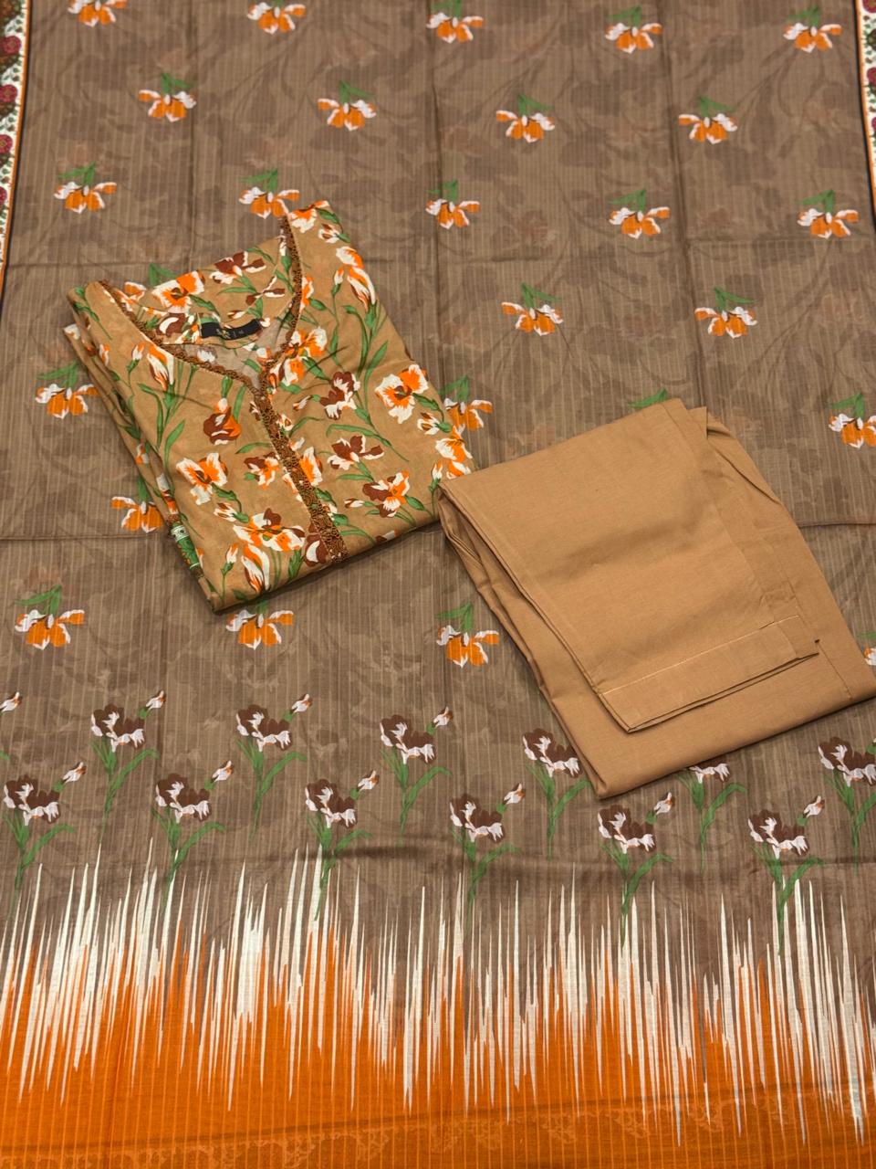 Saya 3-PC Stitched lawn Suit