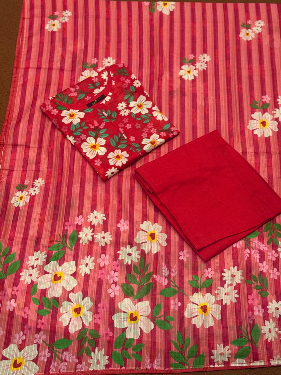 Saya 3-PC Stitched lawn Suit